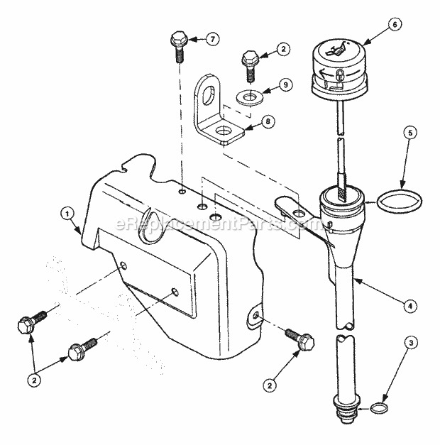 Air Cylinder Housing Diagram and Parts List for 2146 13A-224F100 Cub Cadet Lawn Tractor